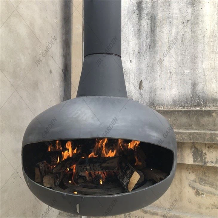 Suspended Wood Buning Fireplace