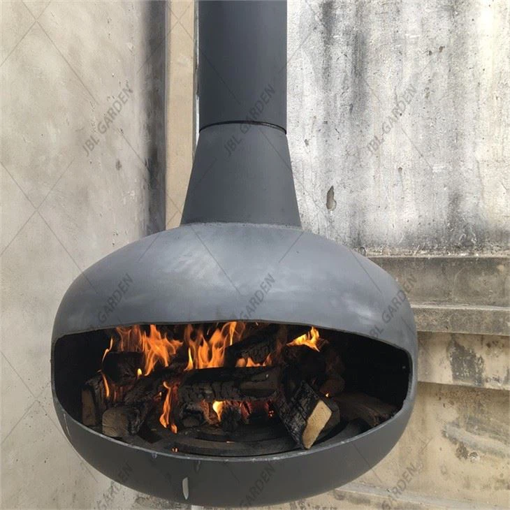 Suspended Wood Buning Fireplace