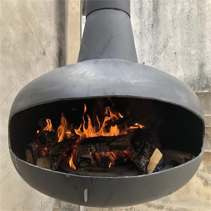 Suspended Wood Buning Fireplace