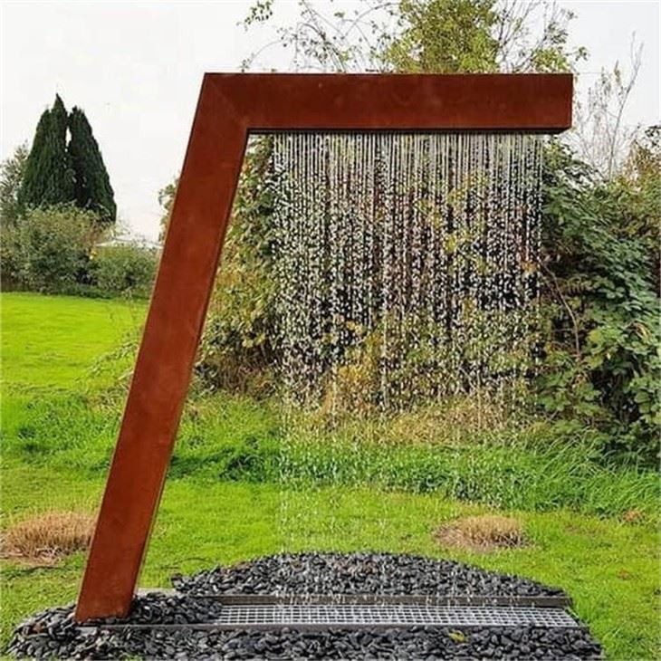 Geometric Decorative Corten Steel Water Feature