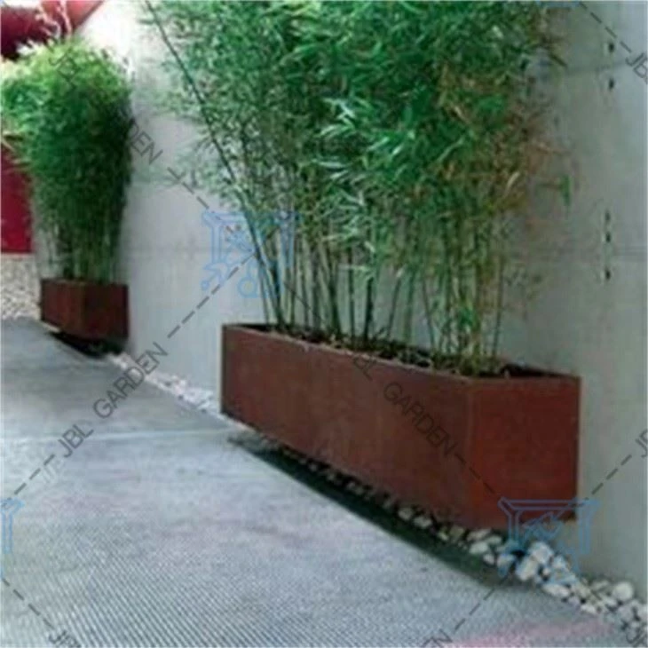Rusted Metal Planter Boxes
