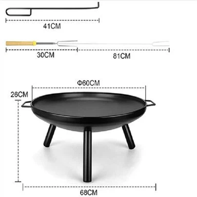 24" rautaa taitettava kokko brazier