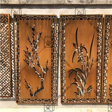 Laserleikatut Corten-teräksiset metallinäytöt