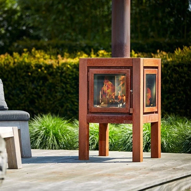 Corten Steel Rustic Heating Stove
