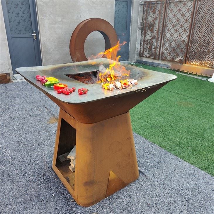Outdoor Circular Fire Pit And Bbq