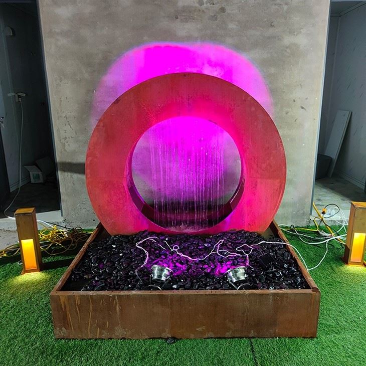 Outdoor Cor-ten Steel Waterfall Decoration