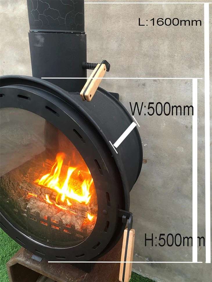 Round Black Fireplace