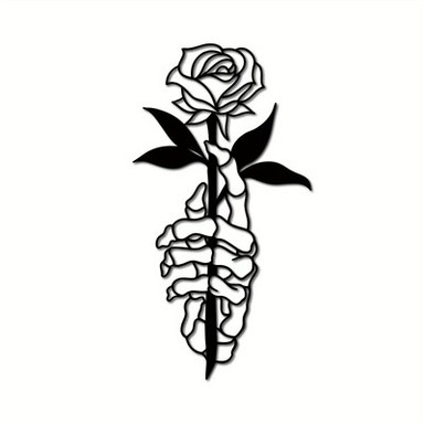 Black Rose Metal Wall Art Decor