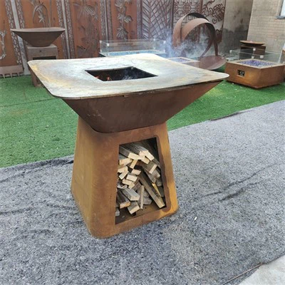 Corten Steel Suqre Shape BBQ liesi