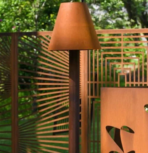 Steel Cylindrical Light Of Corten