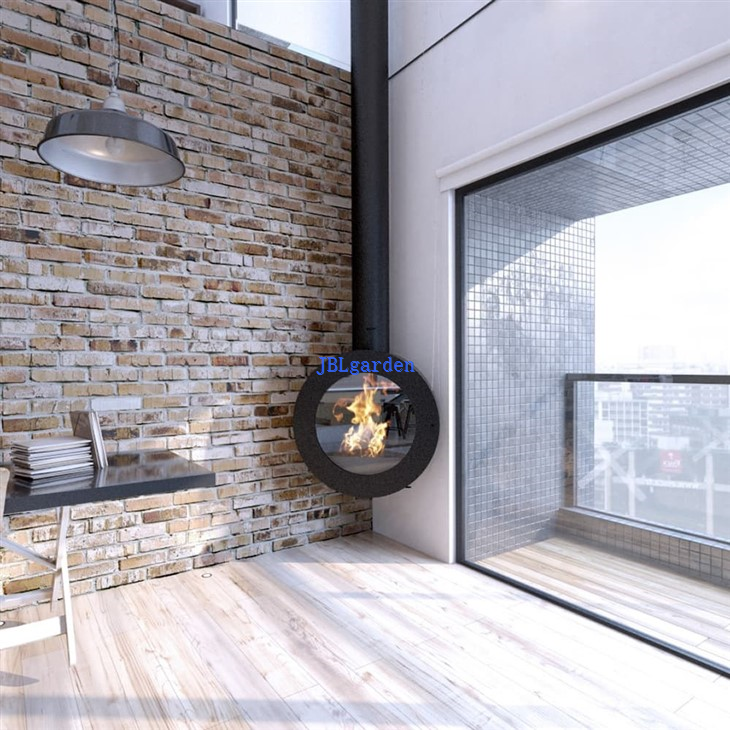 Wood Burning Modern Wall Mounted Fireplace
